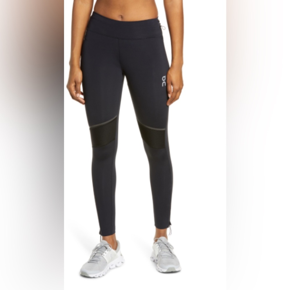 On  Women's Black Long Running Tights Size Large NWOT
